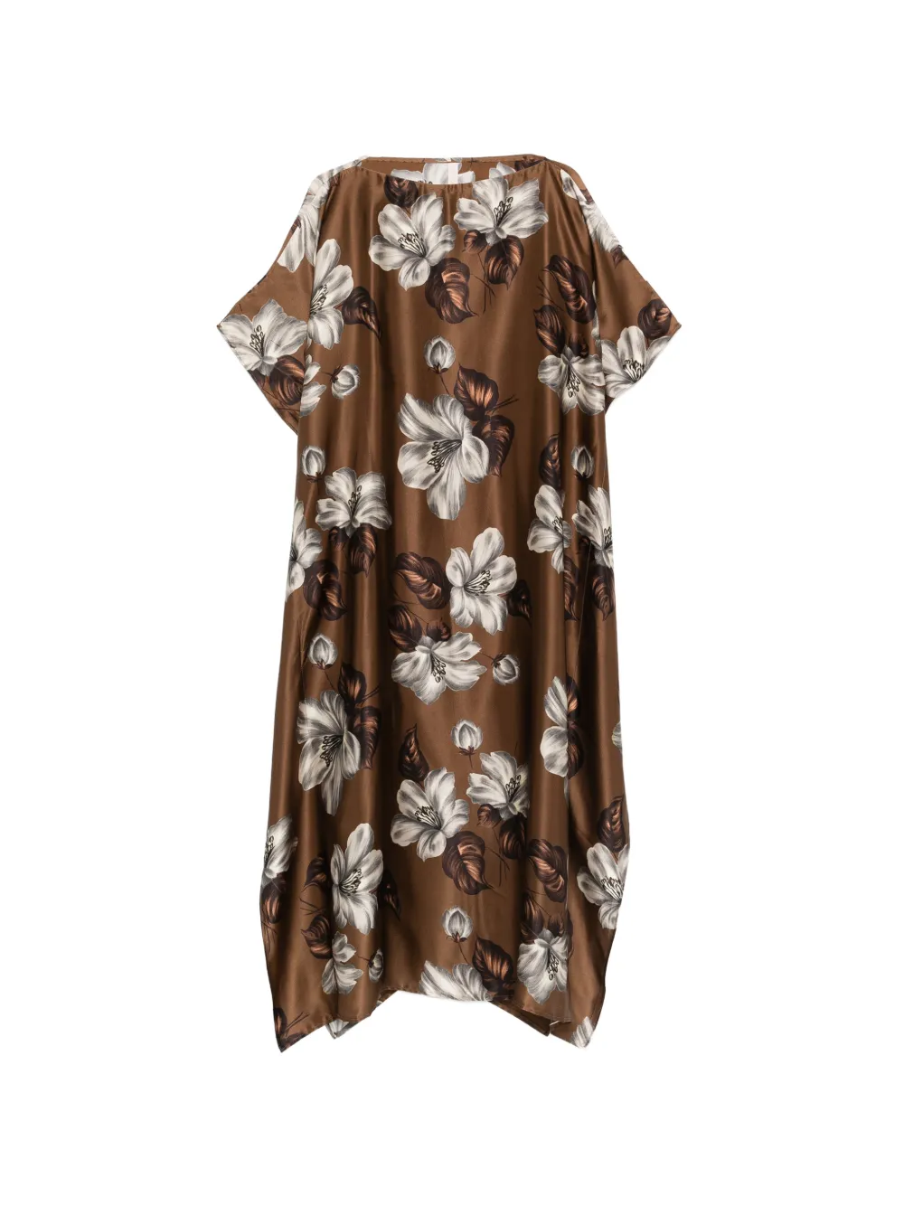 Dolci Follie floral silk kaftan - Marrone