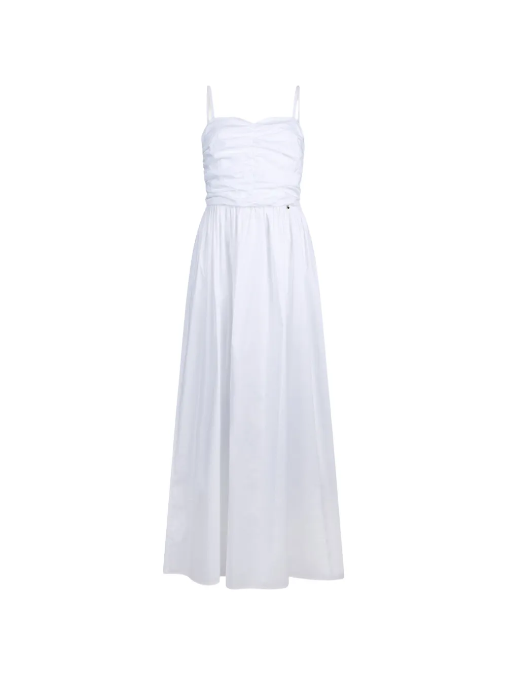LIU JO gathered strap midi dress - Bianco