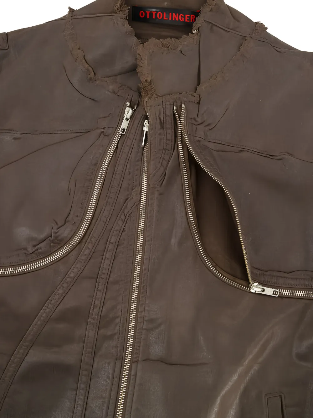 Ottolinger Denim jack met rits Bruin