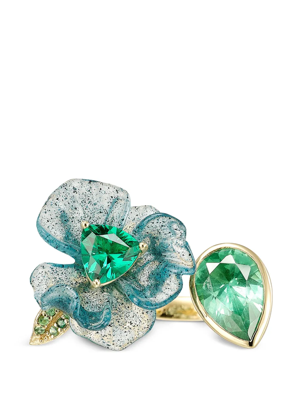 Anabela Chan Anello Spirulina Petunia con pietre - Oro