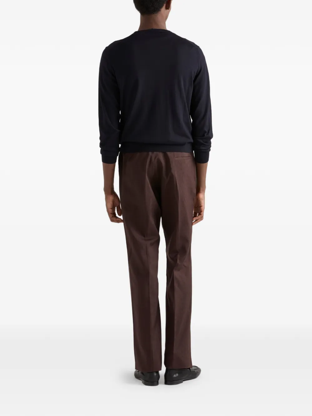  Prada Superfine Wool Crew-neck Sweater - Blue 