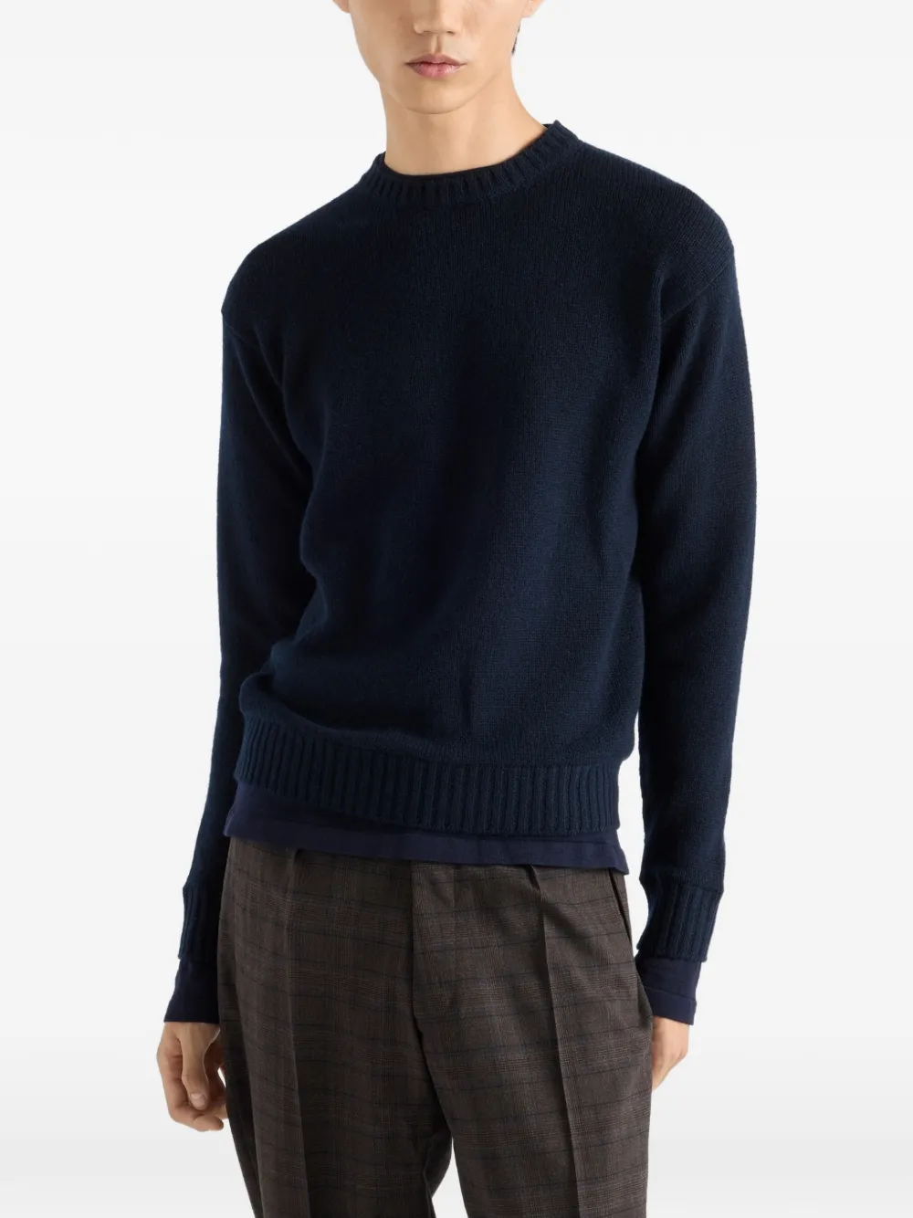 Prada Kasjmier trui met ronde hals Blauw