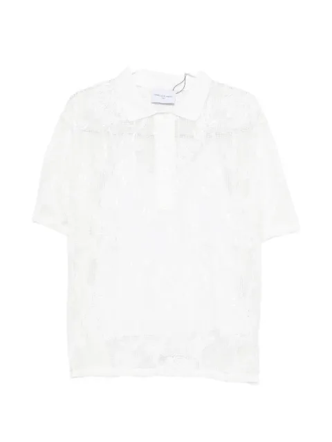 Isabelle Blanche floral-motif polo top