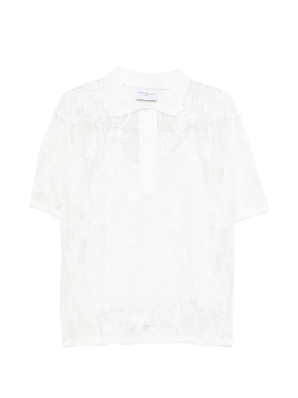 Isabelle Blanche floral-motif polo top - Weiß