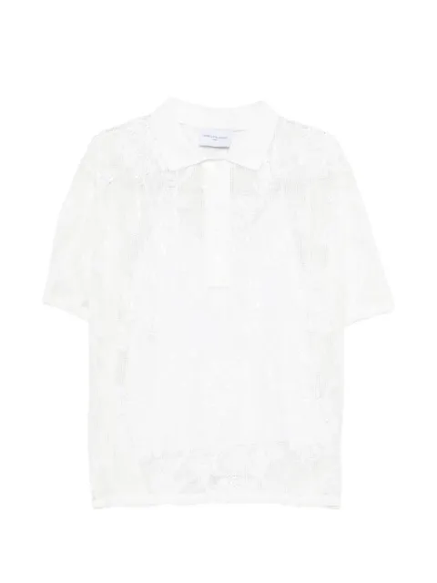 Isabelle Blanche floral-motif polo top