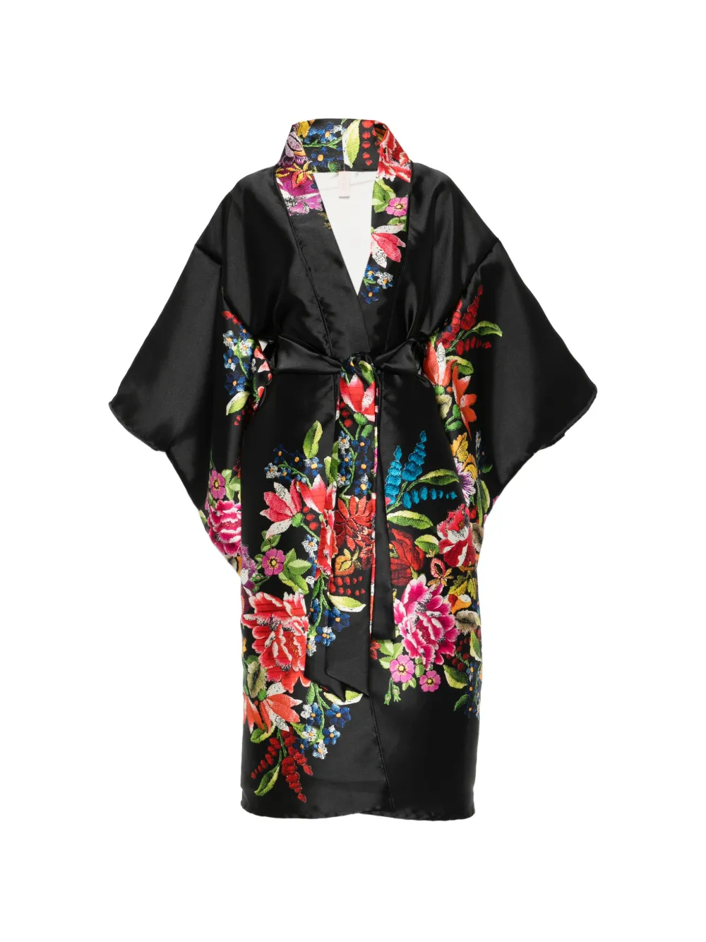 Dolci Follie floral silk kimono - Nero