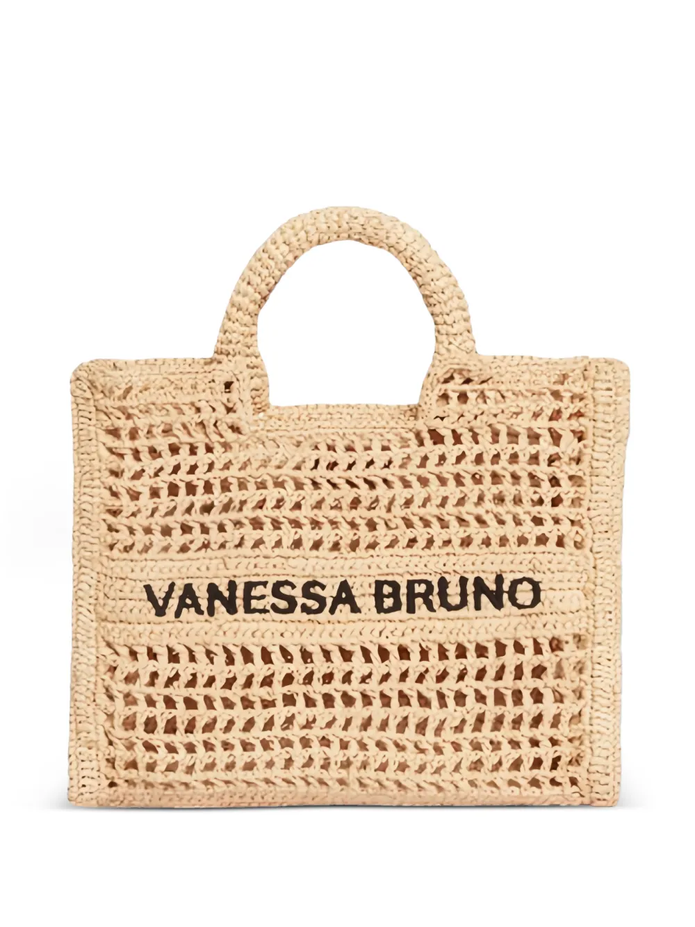 Vanessa Bruno small openwork top-handle tote bag - Toni neutri