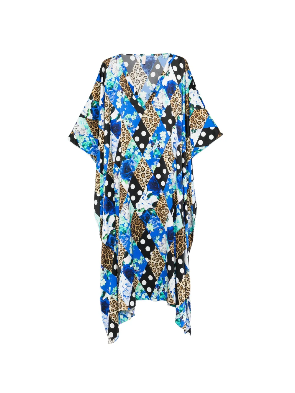 Dolci Follie leopard-print polka-dot kaftan - Blu