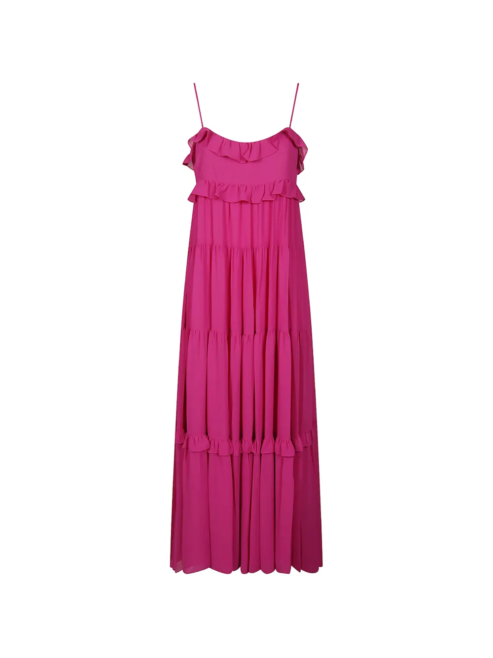 Michael Kors tiered-ruffles midi dress - Rosa
