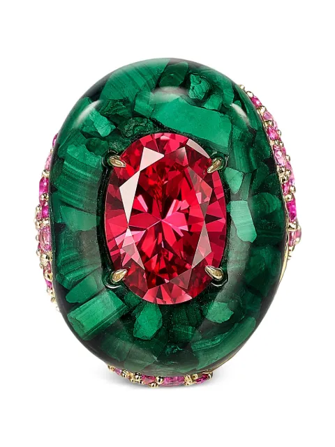 Anabela Chan Peacock malachite pebble ring