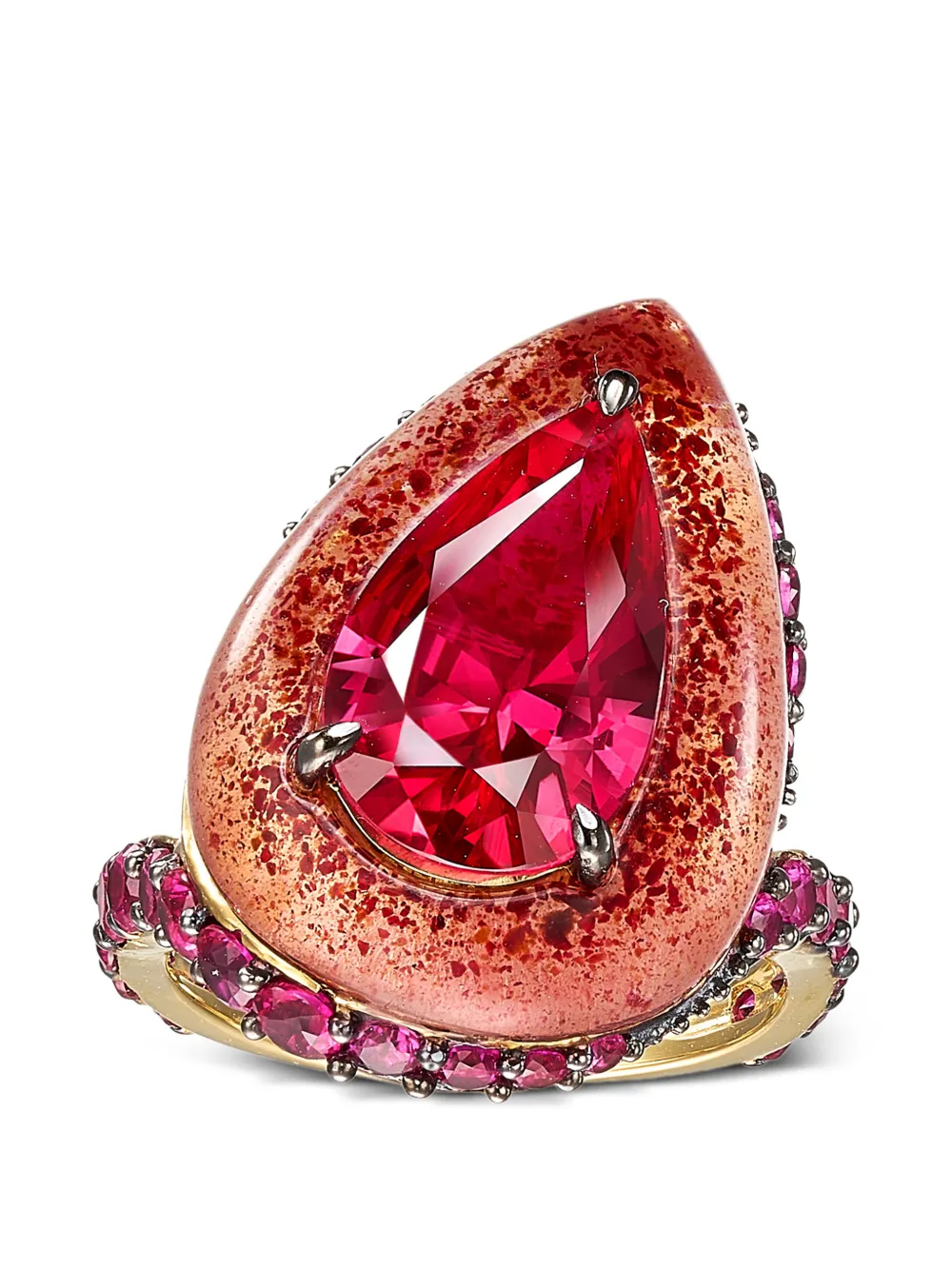 Anabela Chan Anello Beet Elixir con rubino - Oro