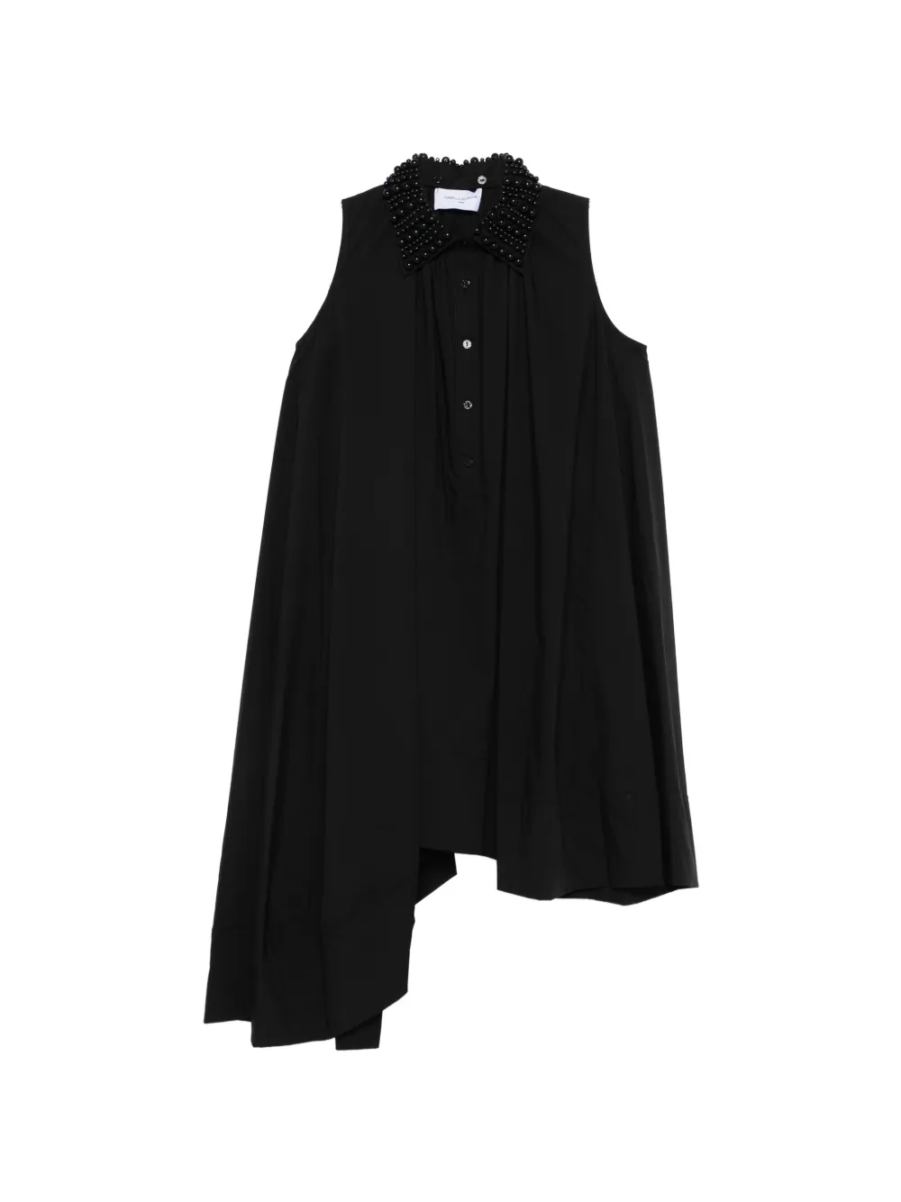 Isabelle Blanche beaded asymmetric mini dress - Nero
