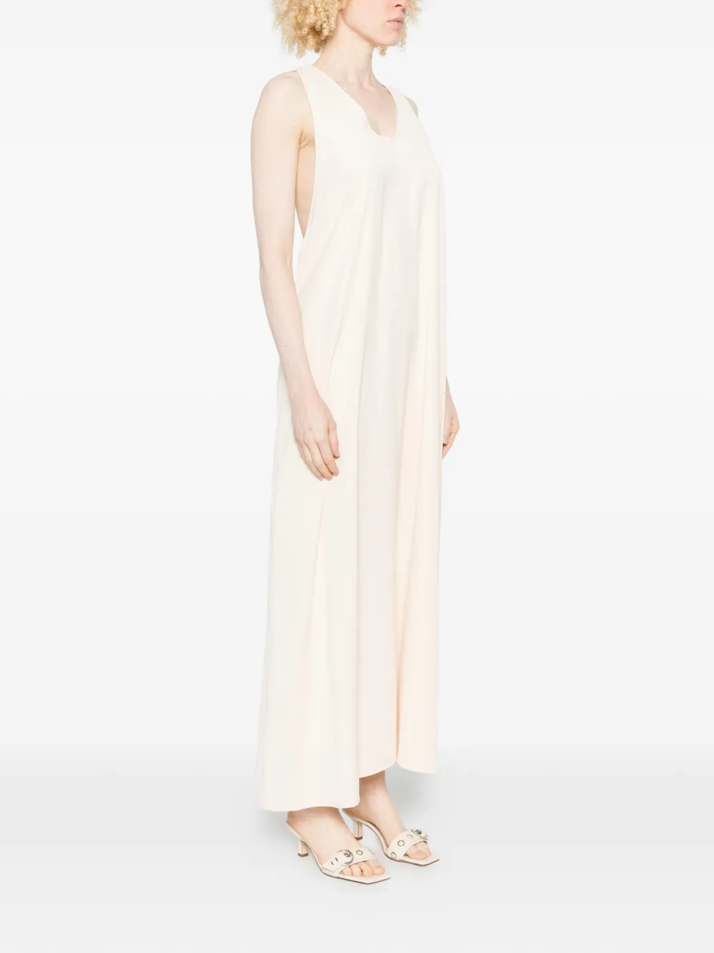 RAME Maxi-jurk met V-hals Beige