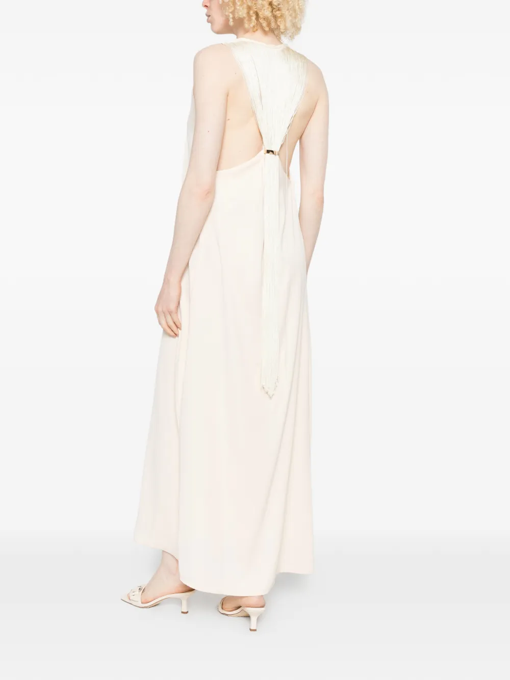 RAME Maxi-jurk met V-hals Beige