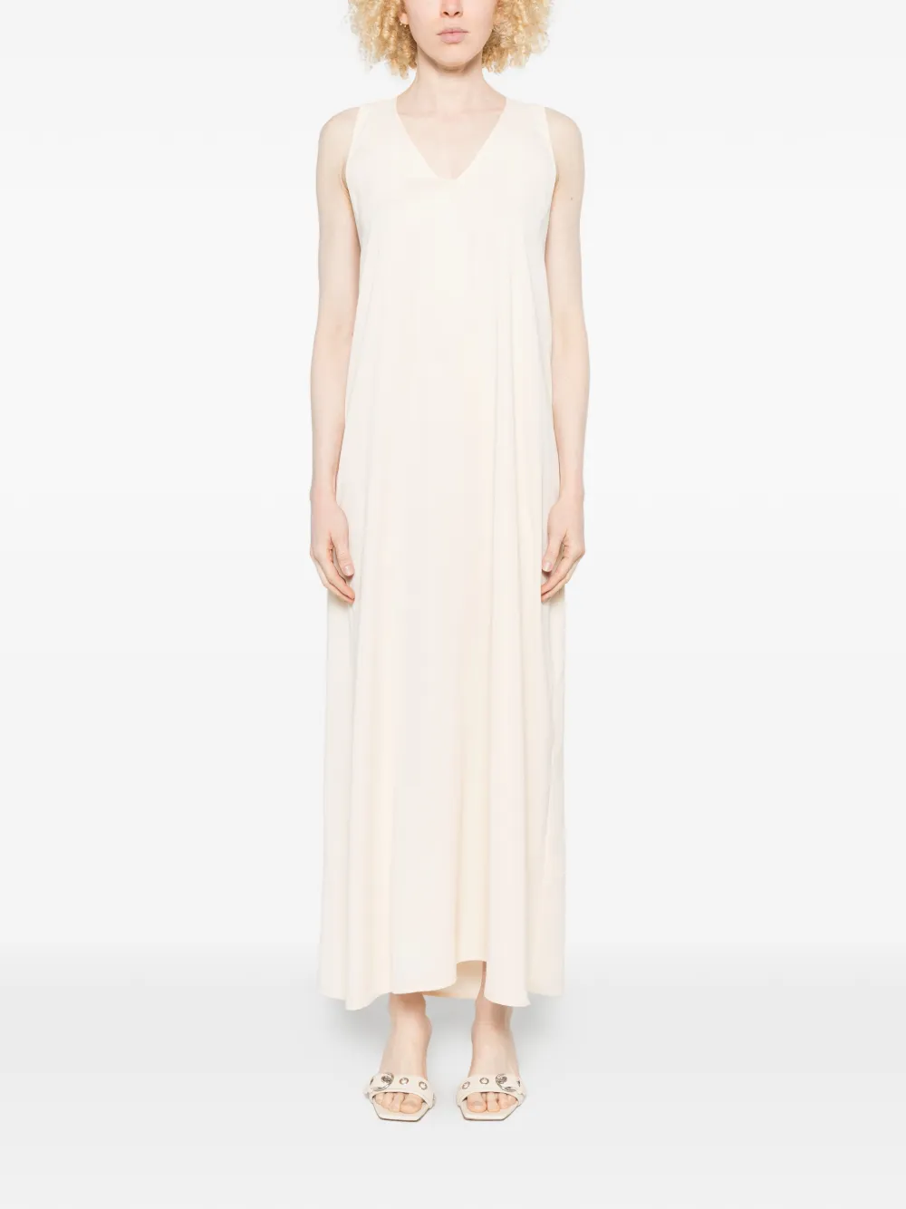 RAME Maxi-jurk met V-hals Beige