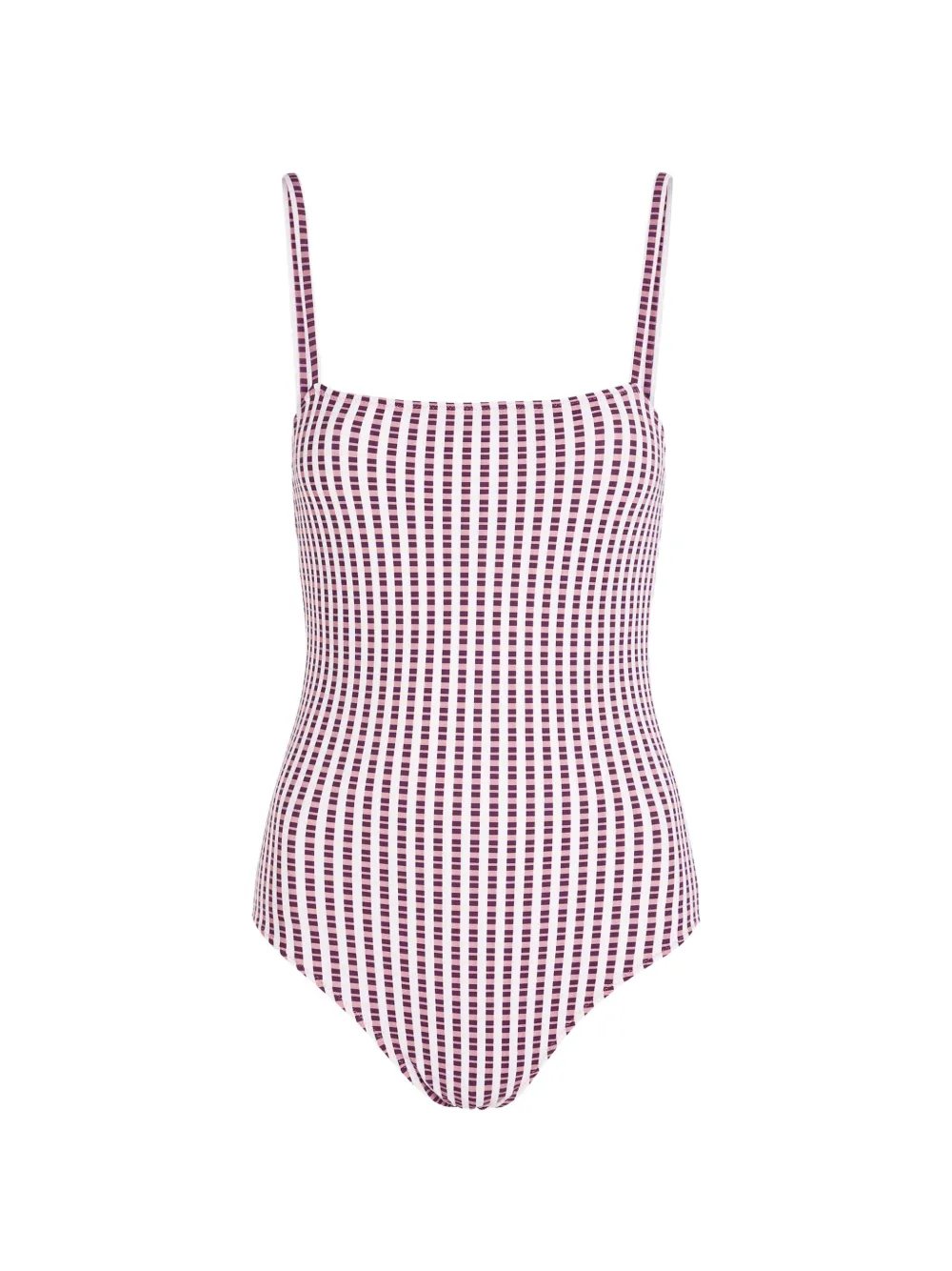 Nuno check-pattern swimsuit - Violett