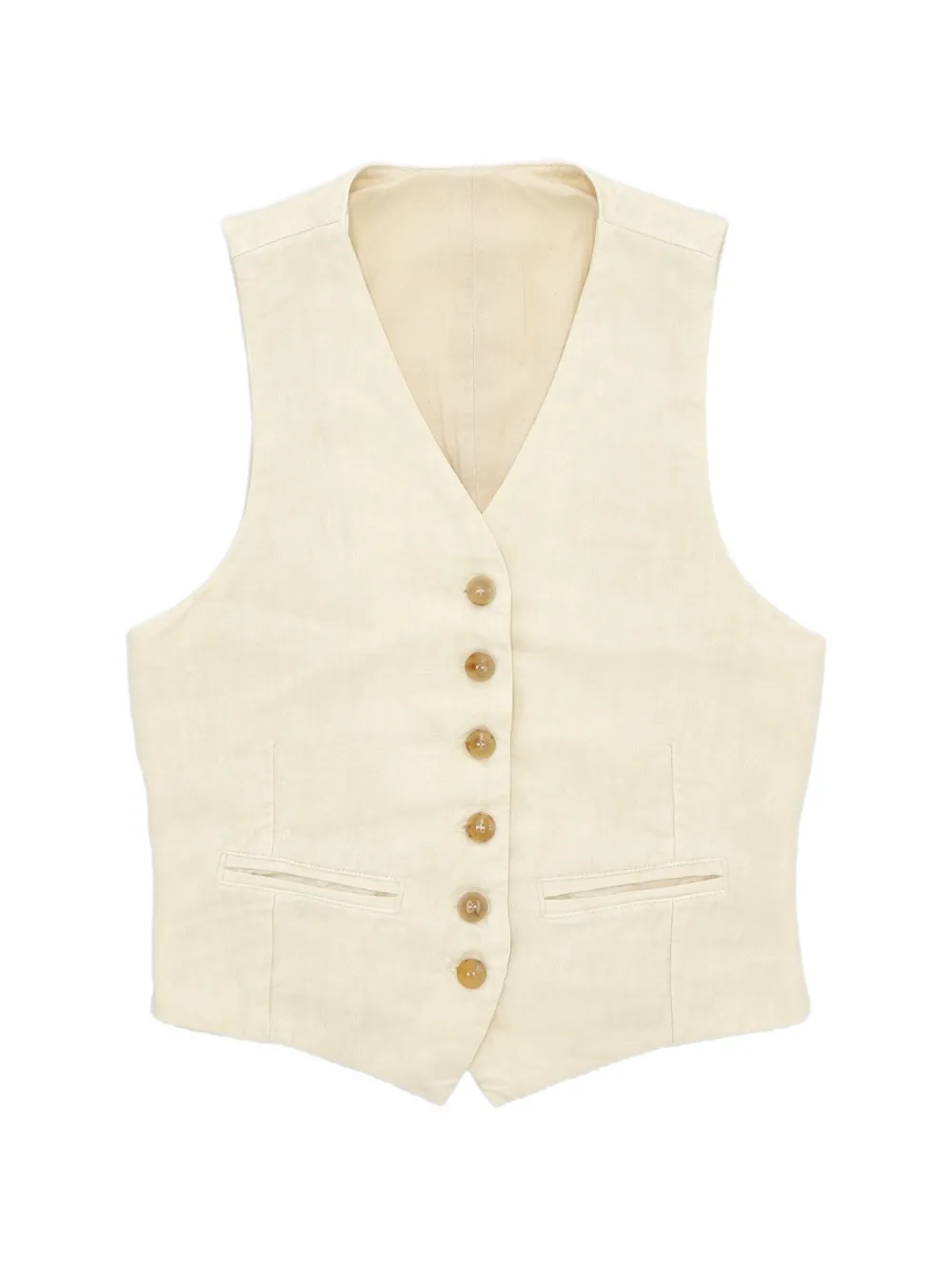 Fortela button V-neck waiscoat - Neutrals