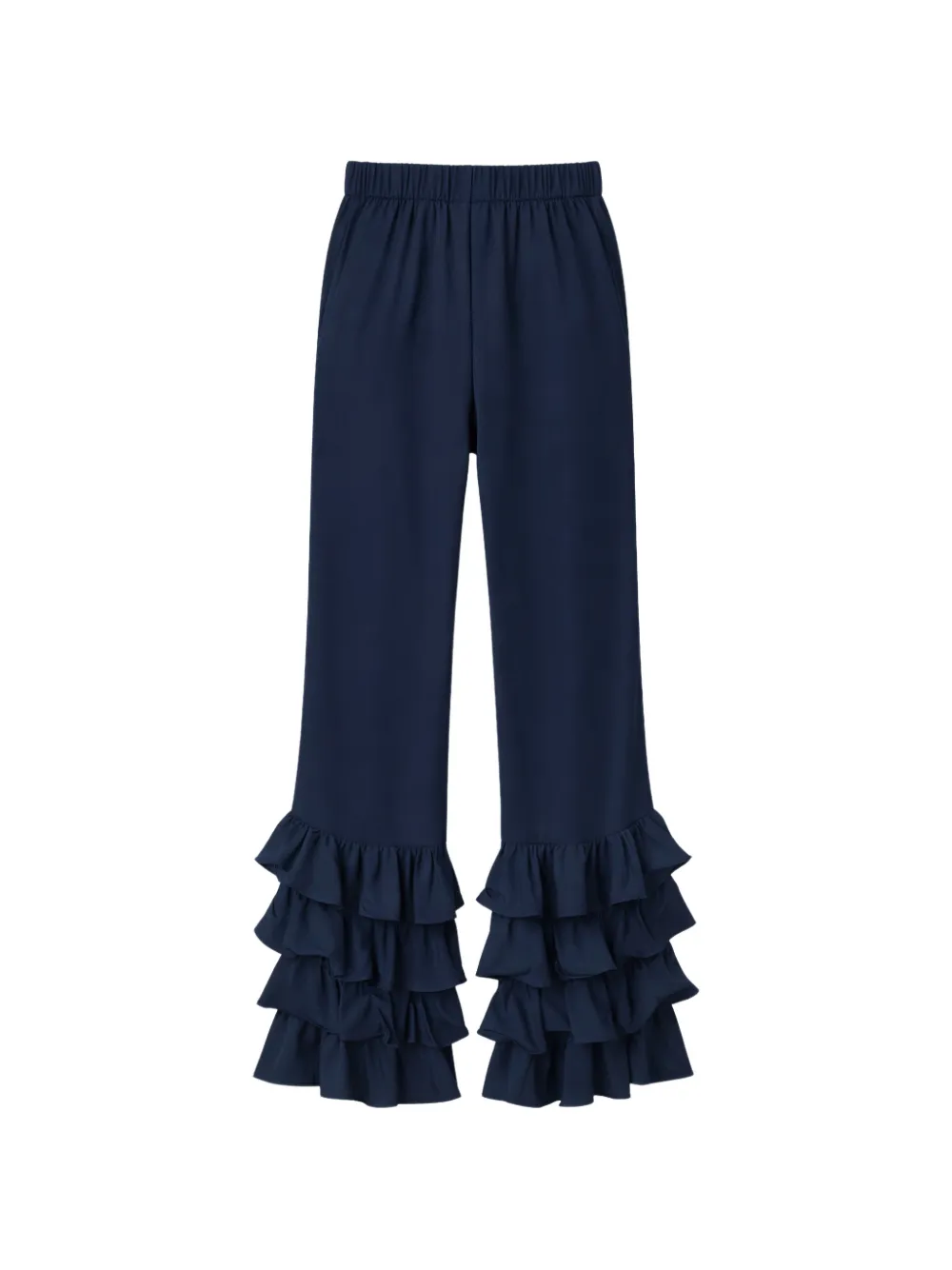SILK95FIVE ruffled-detail trousers - Blu