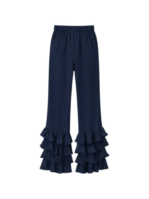 SILK95FIVE ruffled-detail trousers