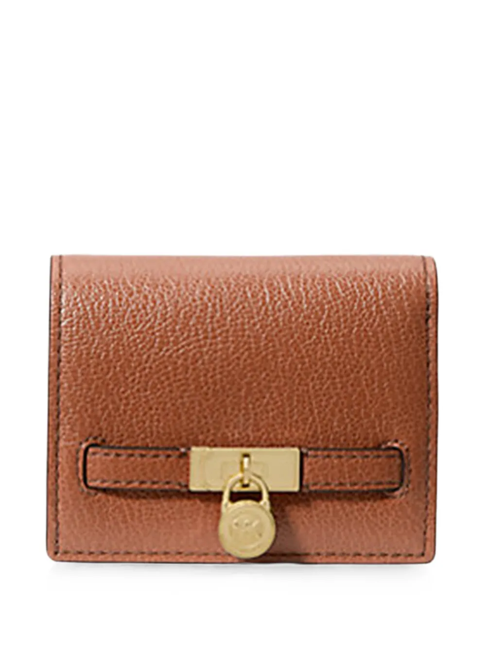 Michael Kors small Hamilton Moderne lock leather wallet - Braun