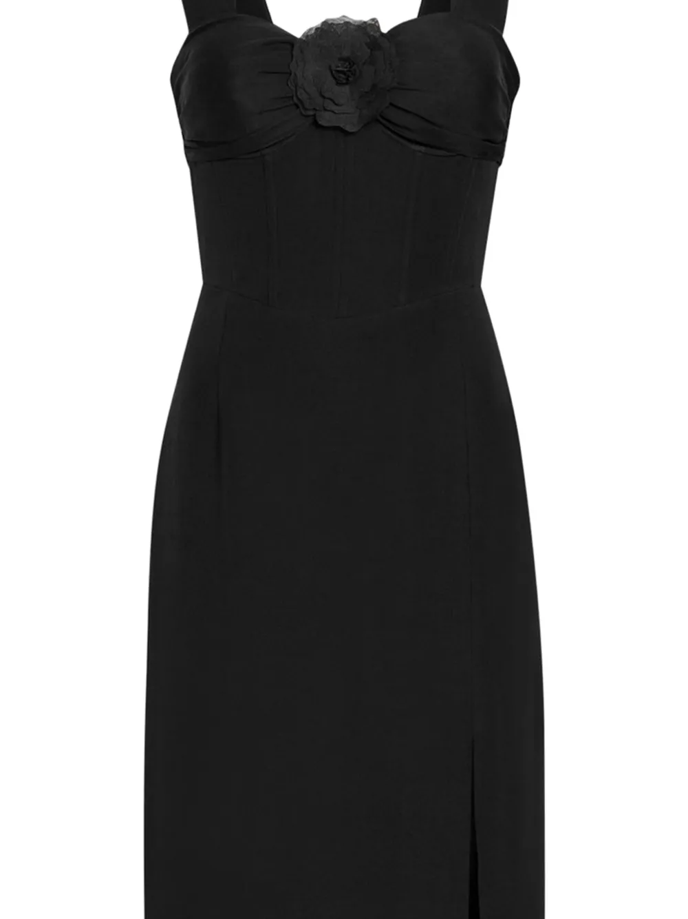  Patrick Assaraf Vestido Con Apliques Florales - Negro 