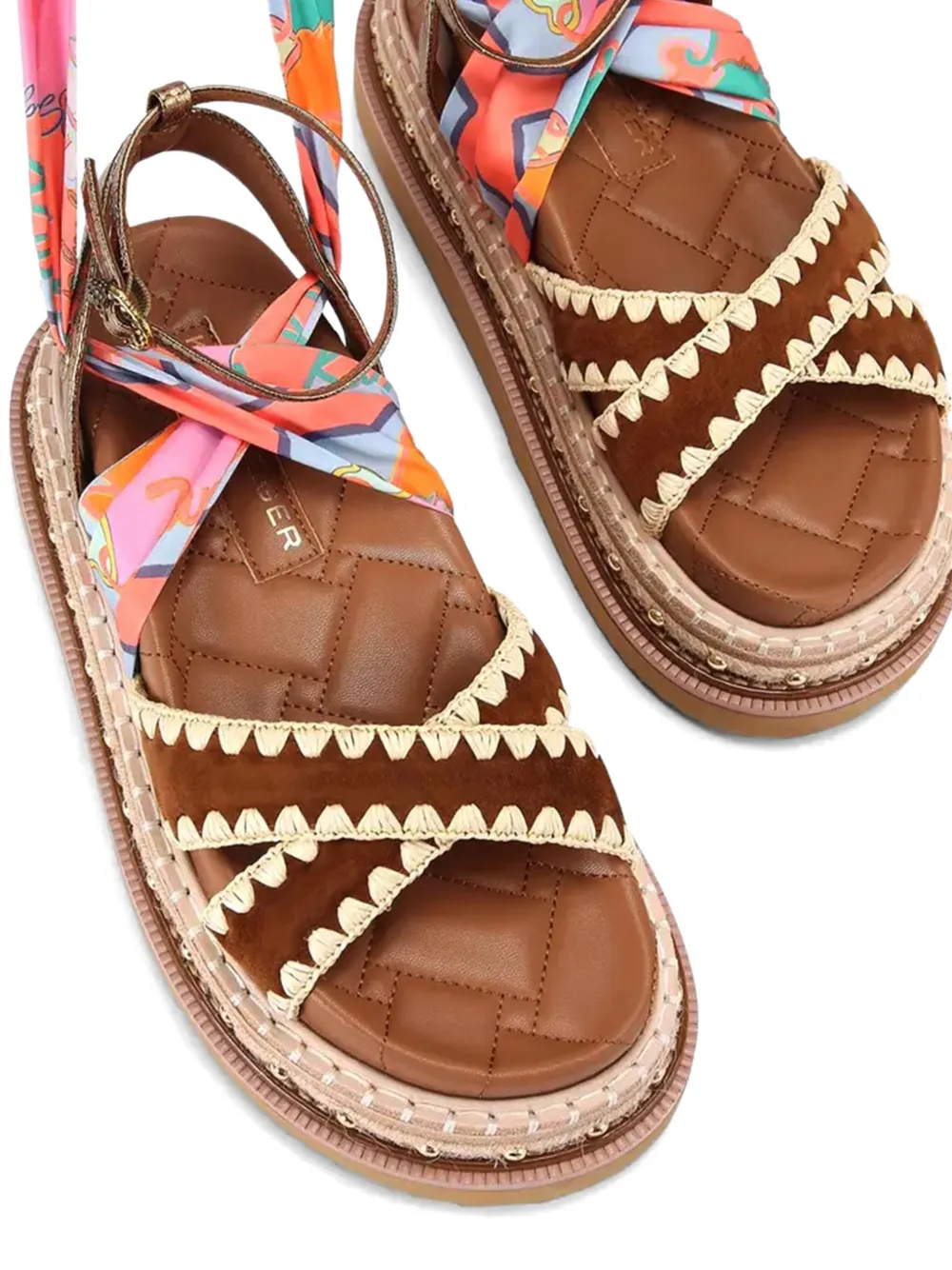 Kurt Geiger London Orson cross scarf platform sandals Bruin