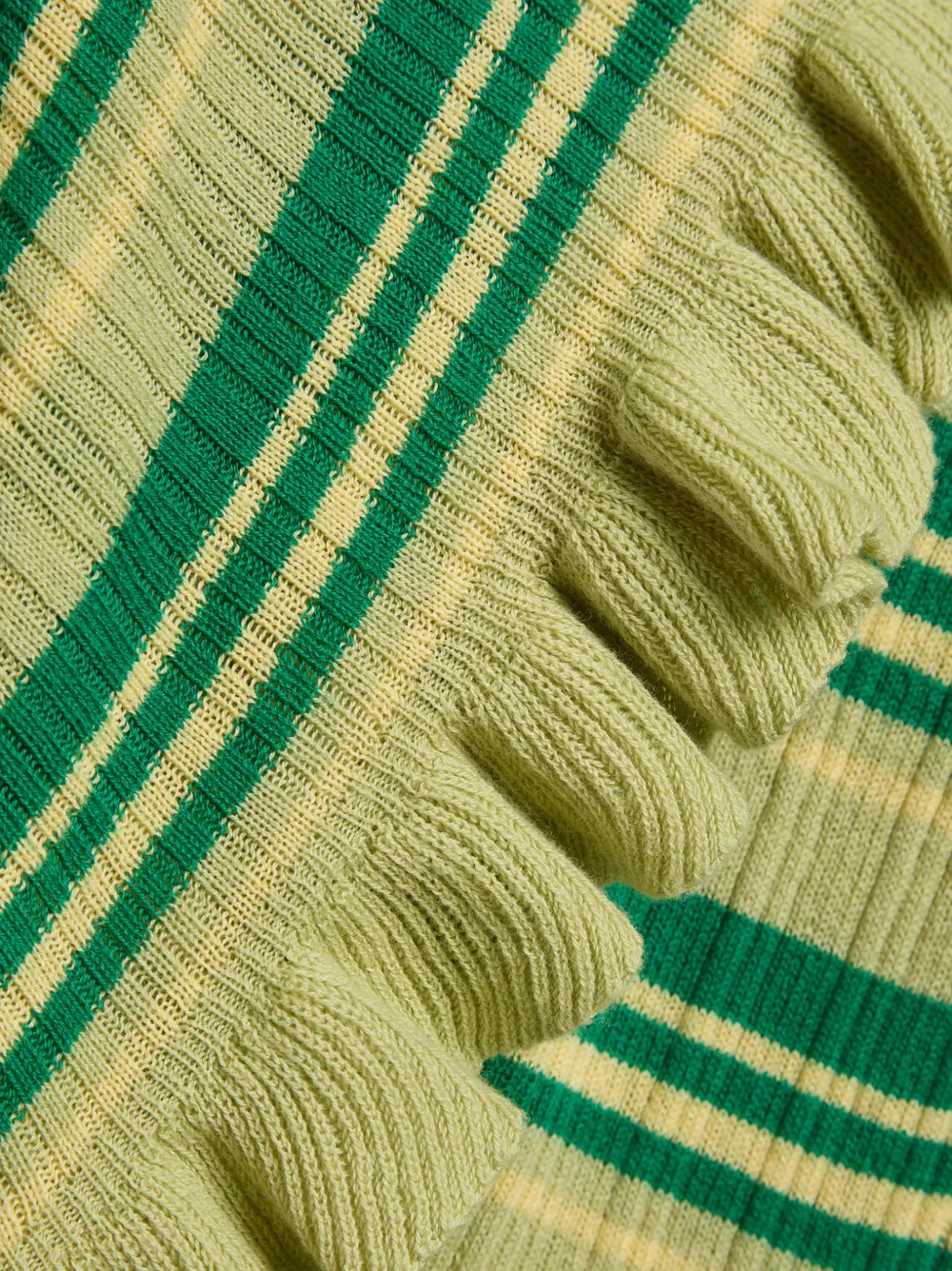  Damson Madder Striped Ruffled Cardigan - Green 