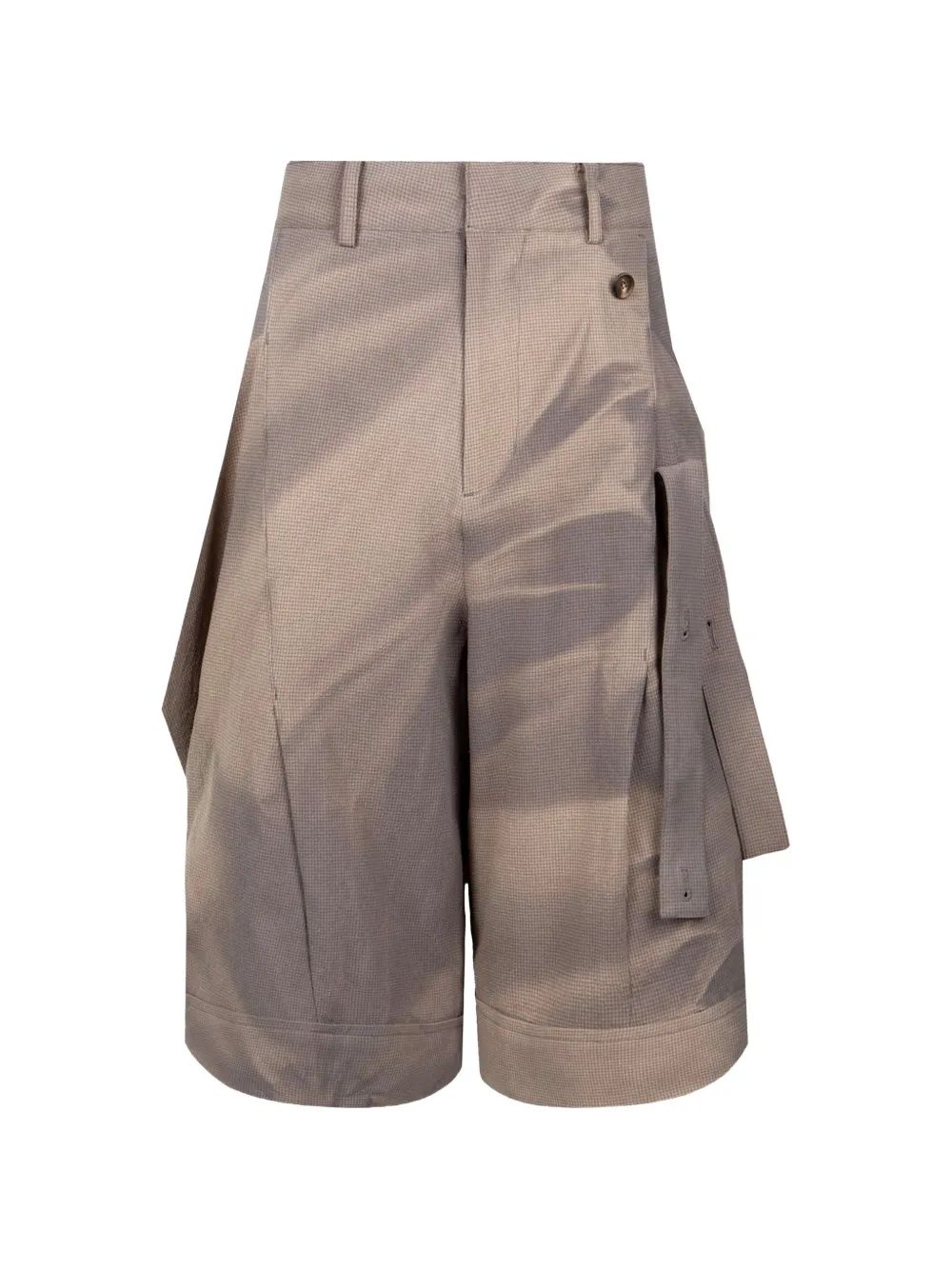 JiyongKim sun-bleached layered strap half shorts - Toni neutri