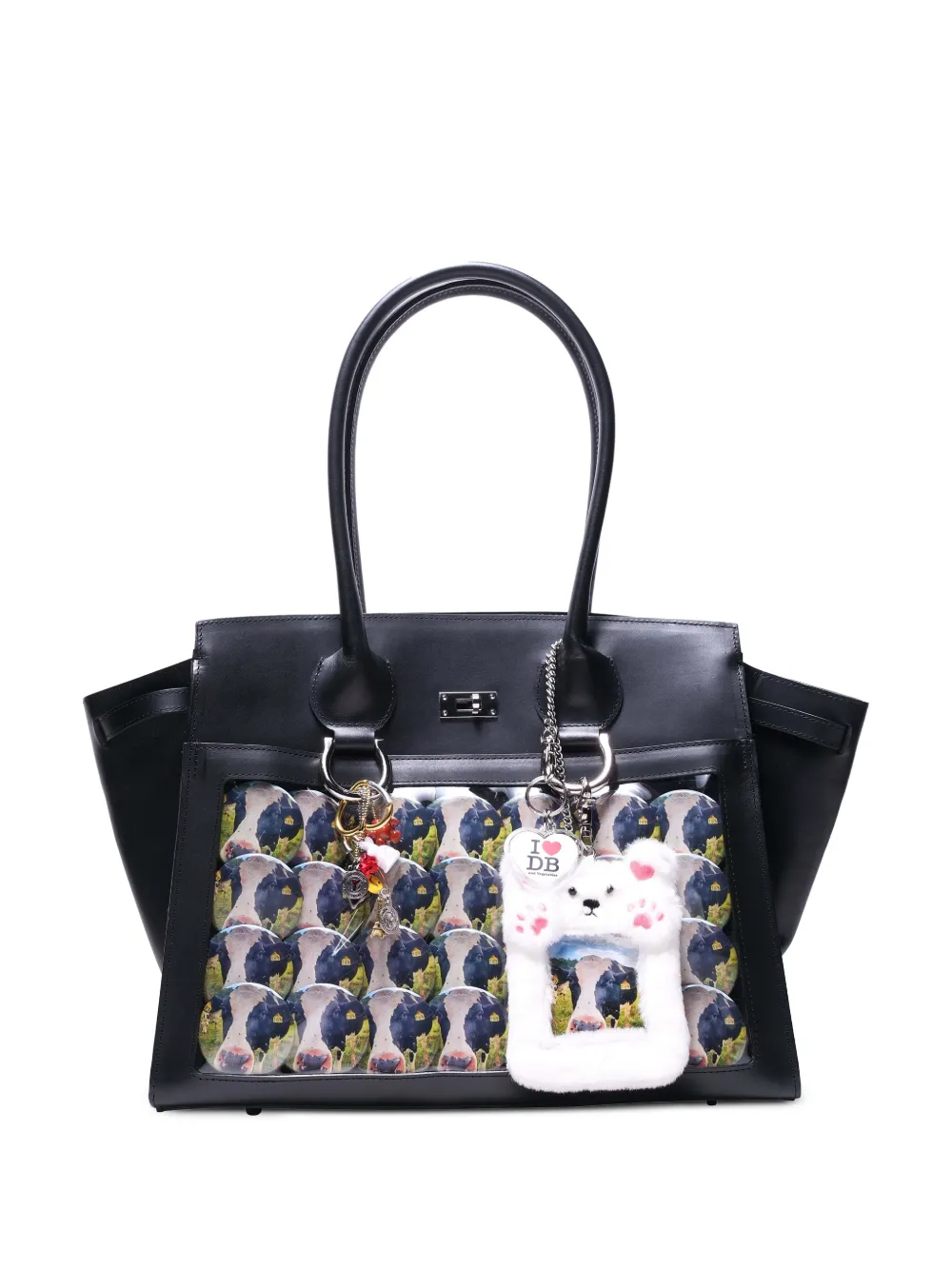 Doublet Ita appliqué-detail tote bag - Nero