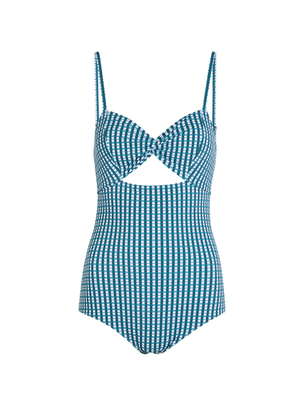 nounou Zoe check-pattern swimsuit - Blu
