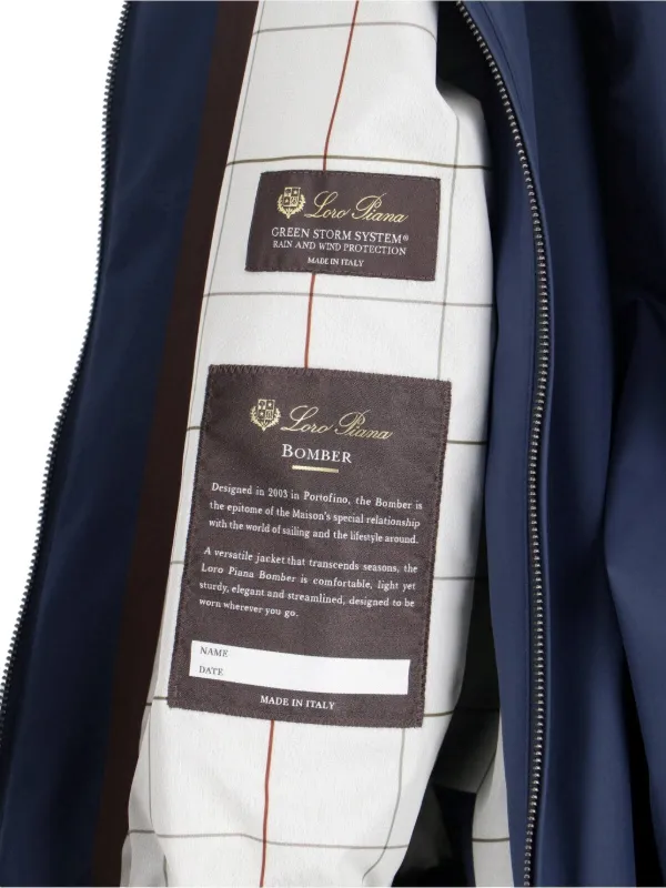 Loro Piana Zipped Bomber Jacket | Blue | FARFETCH MY