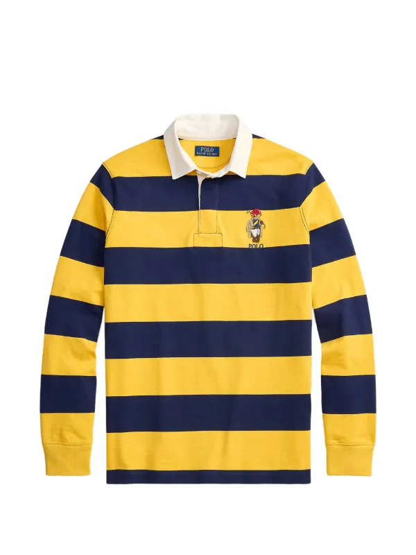 ⭐︎⭐︎⭐︎Polo Ralph Lauren ポロシャツ イエロー Polo Ralph Lauren ストライプ エンブロイダリーポロシャツ | イエロー