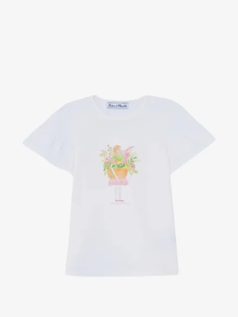 Tartine Et Chocolat fantasy garden ruffled-sleeve T-shirt