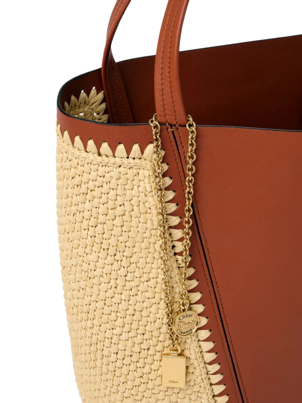 Chloé shopper met logodetail en bedel Bruin