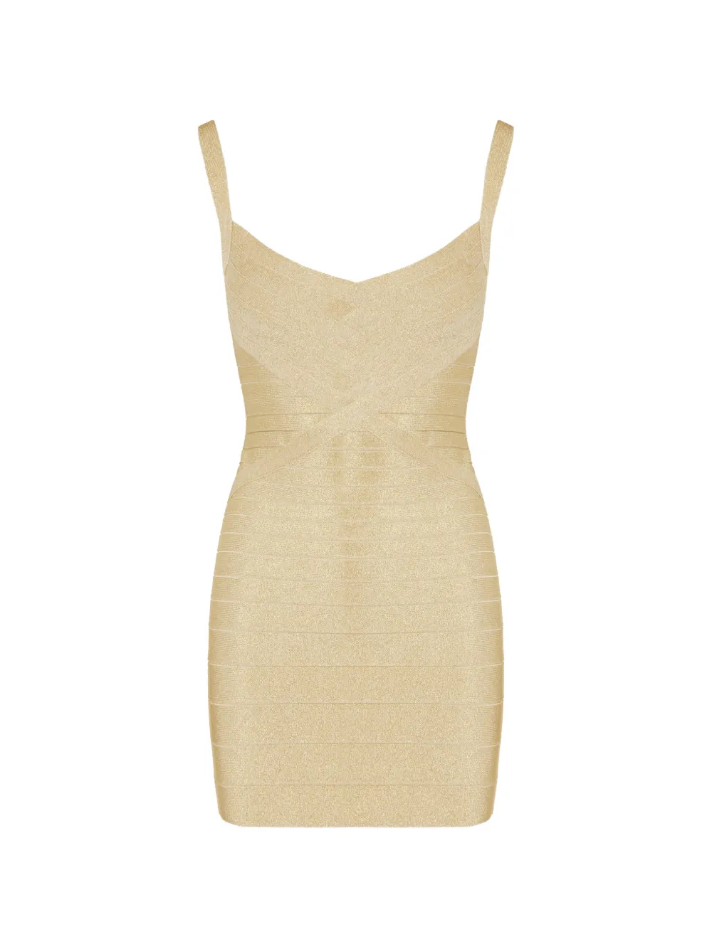 Herve Leger V-neck mini dress - Gold