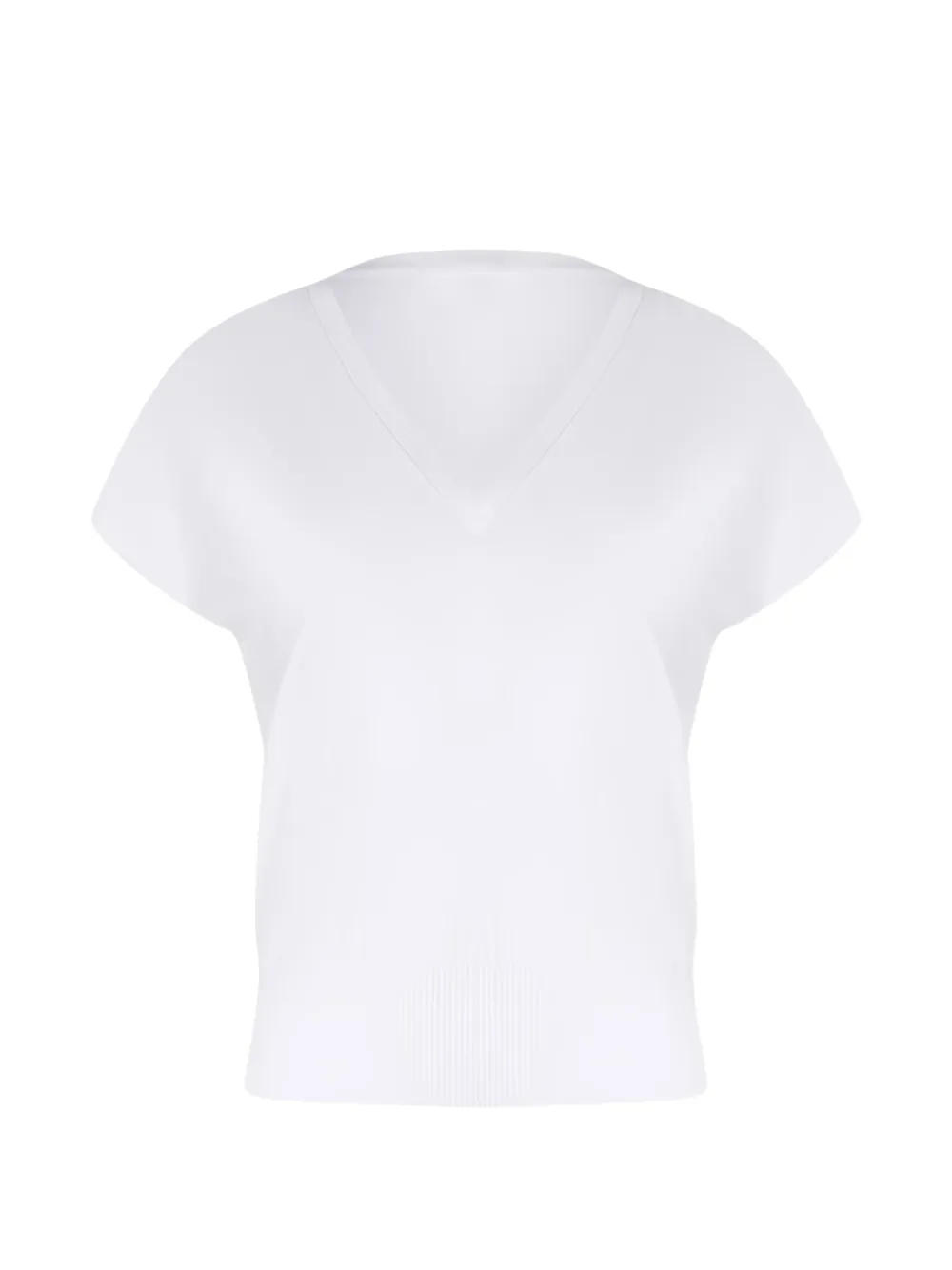 DONDUP V-neck ribbed T-shirt - Bianco