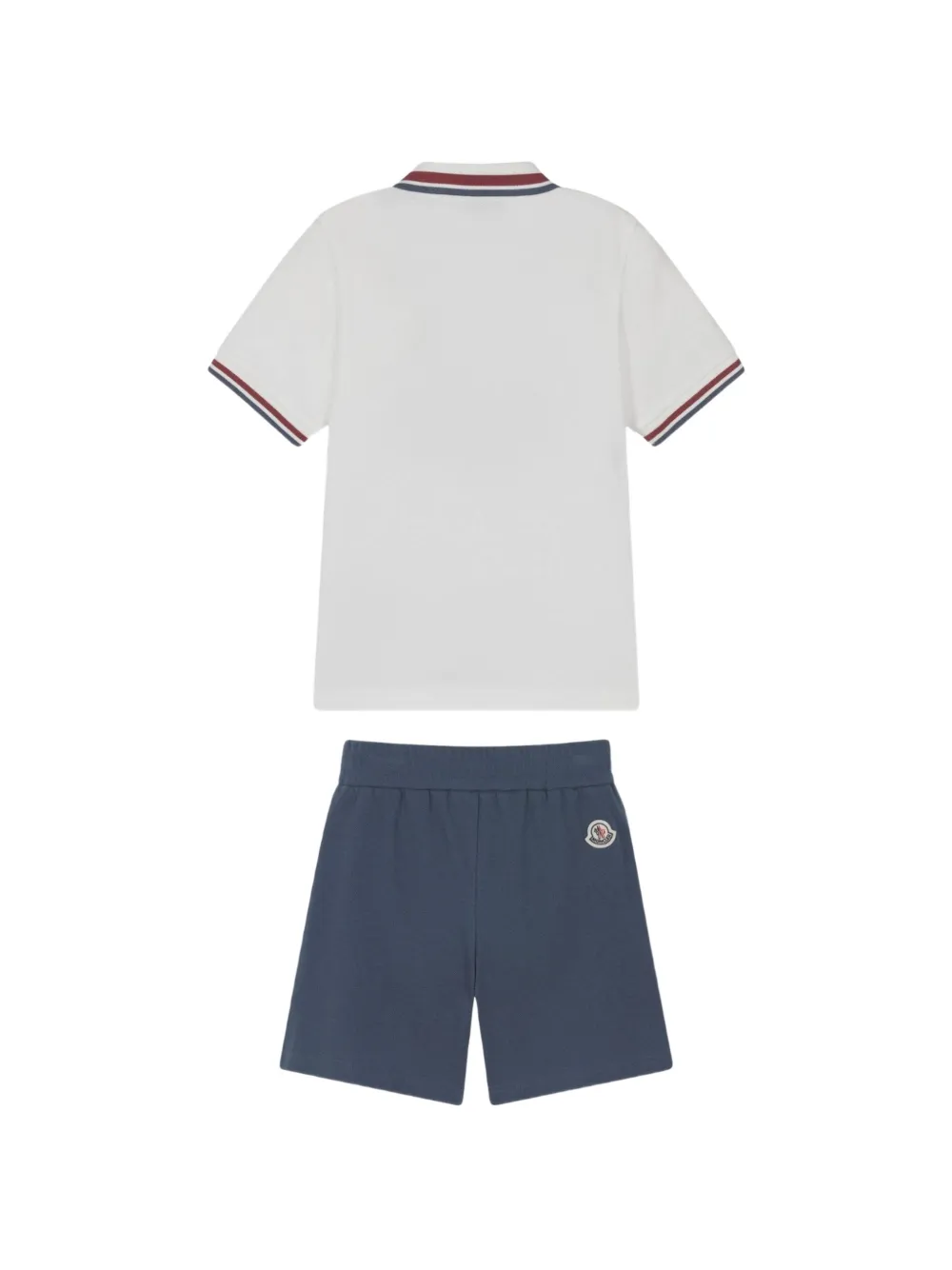  Moncler Enfant Striped Trim Polo Shirt And Shorts Set - White 