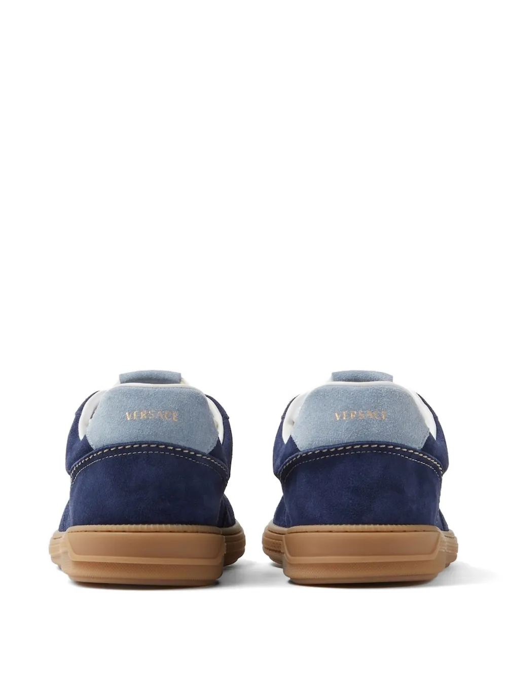 Versace Greca Court suède sneakers Blauw