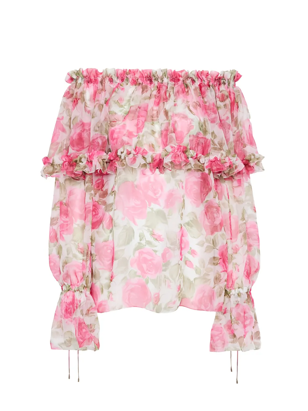  Chloé Floral-print Ruffled Blouse - White 