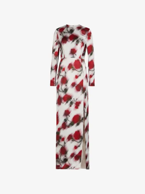 PATRICK ASSARAF floral-print slit dress