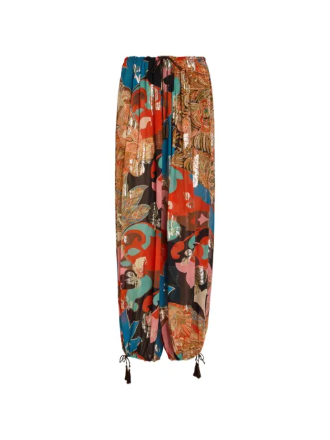 ETRO pantalones anchos con detalle estampado