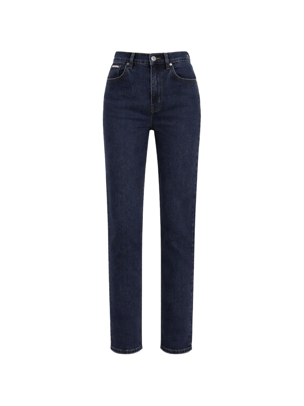 Calvin Klein mom-fit straigt-leg logo jeans - Blau