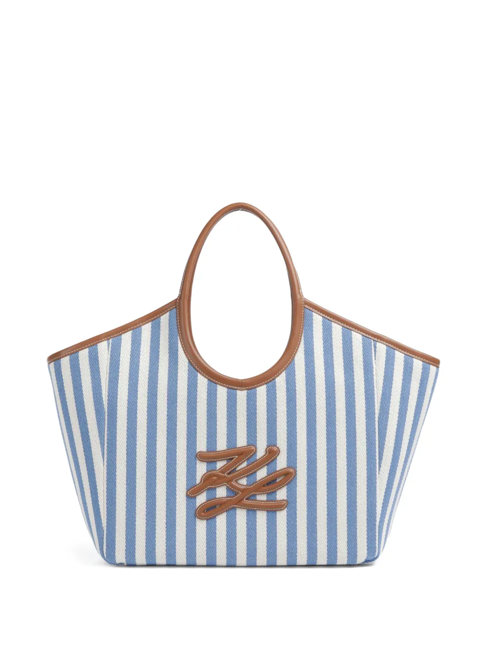 Karl Lagerfeld stripe shoulder bag - Blu