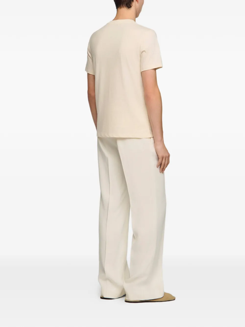 SANDRO T-shirt met bloemenpatch Beige