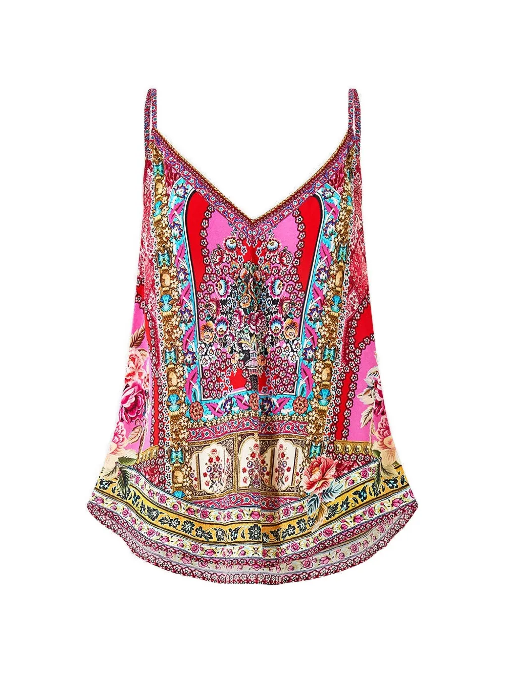 Camilla Heirloom Empire V-neck sleeveless blouse - Rosso