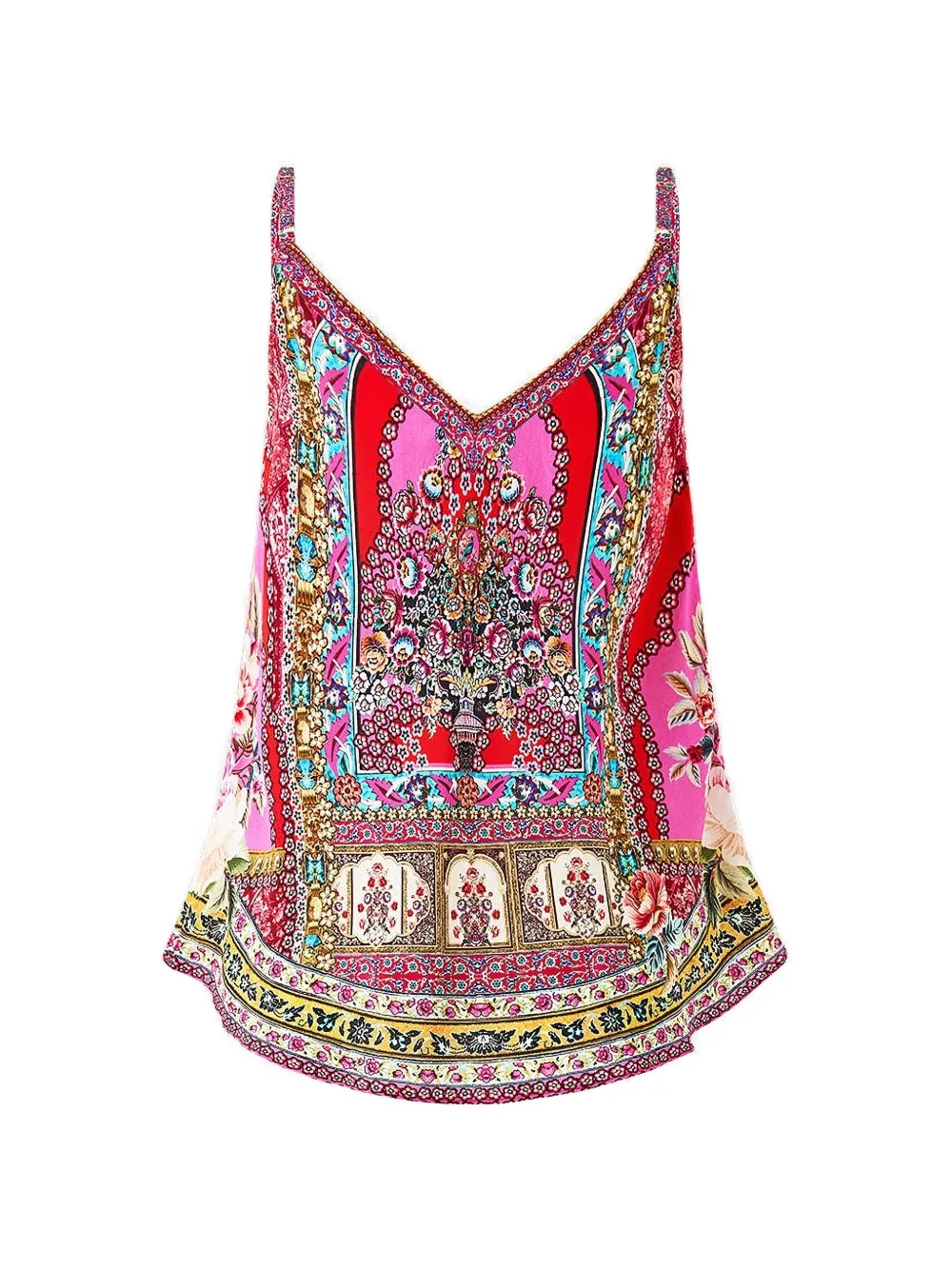 Camilla Heirloom Empire mouwloze blouse met V-hals Rood