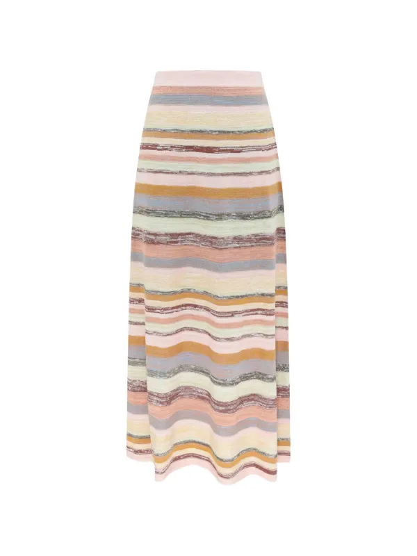 Zimmermann Luna Mouline Midi Skirt in Pink