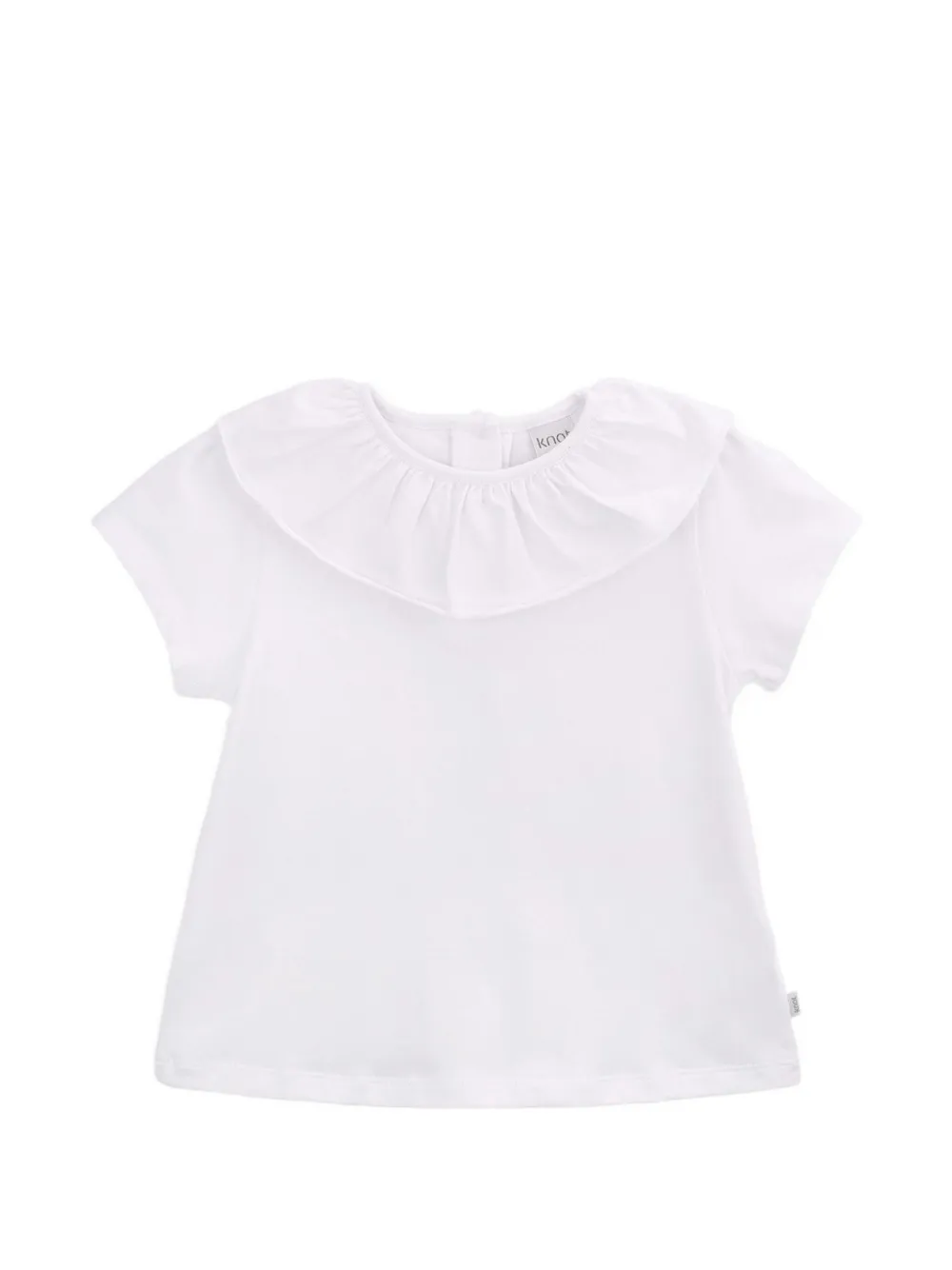Knot Louise ruffled cotton T-shirt - Bianco