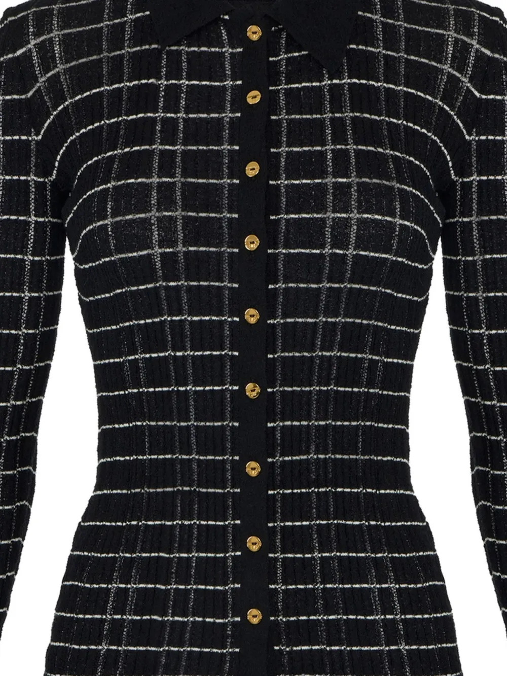 Elisabetta Franchi Vest met vierkant patroon Zwart