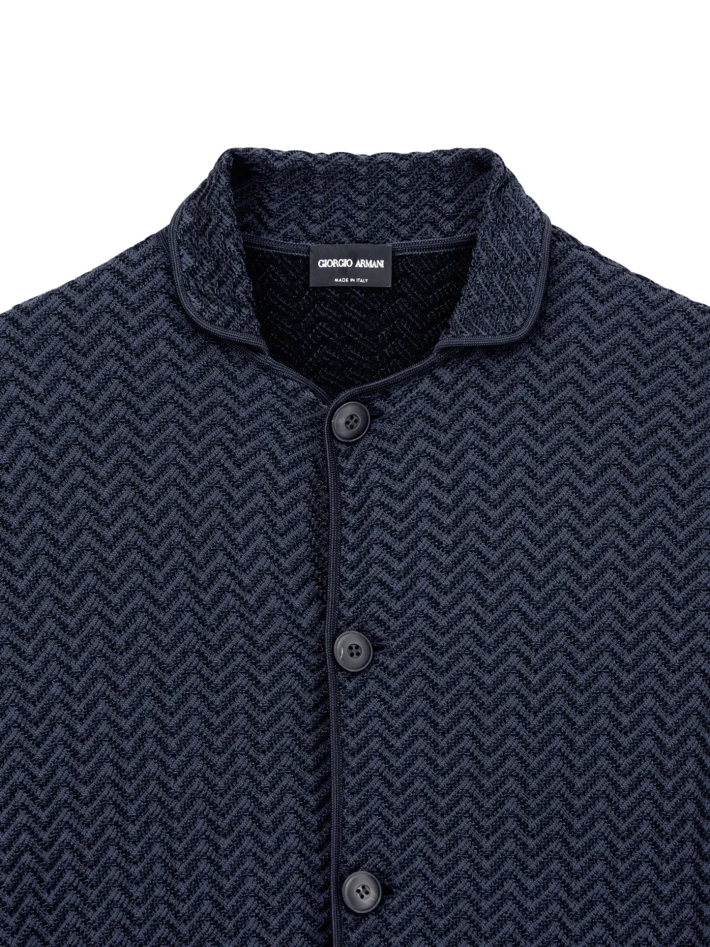  Giorgio Armani Chevron-patterned Jacket - Blue 